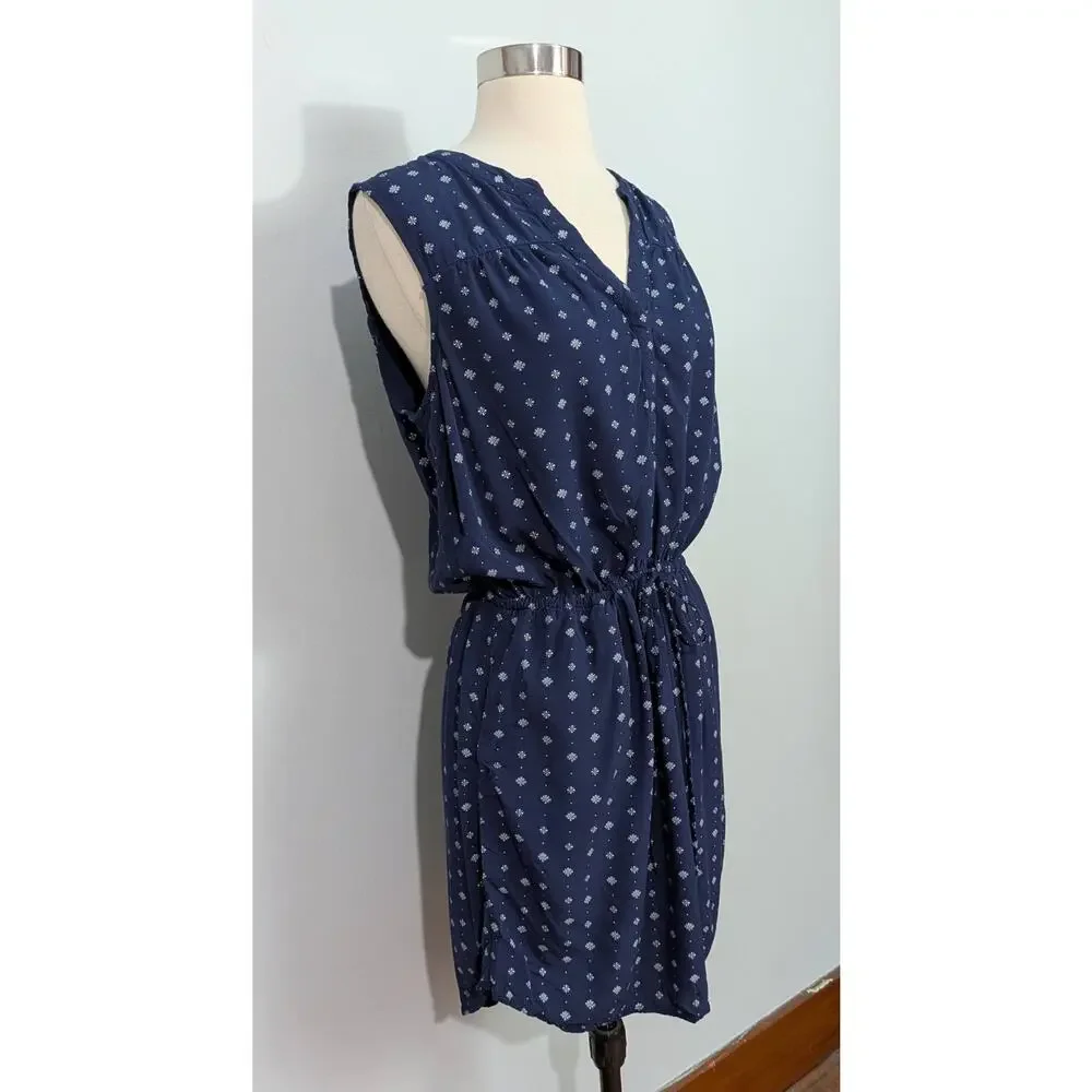 Gap Blue Drawstring Shirt Dress